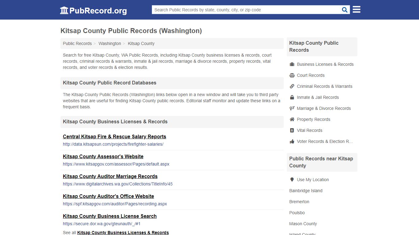 Kitsap County Public Records (Washington) - PubRecord.org