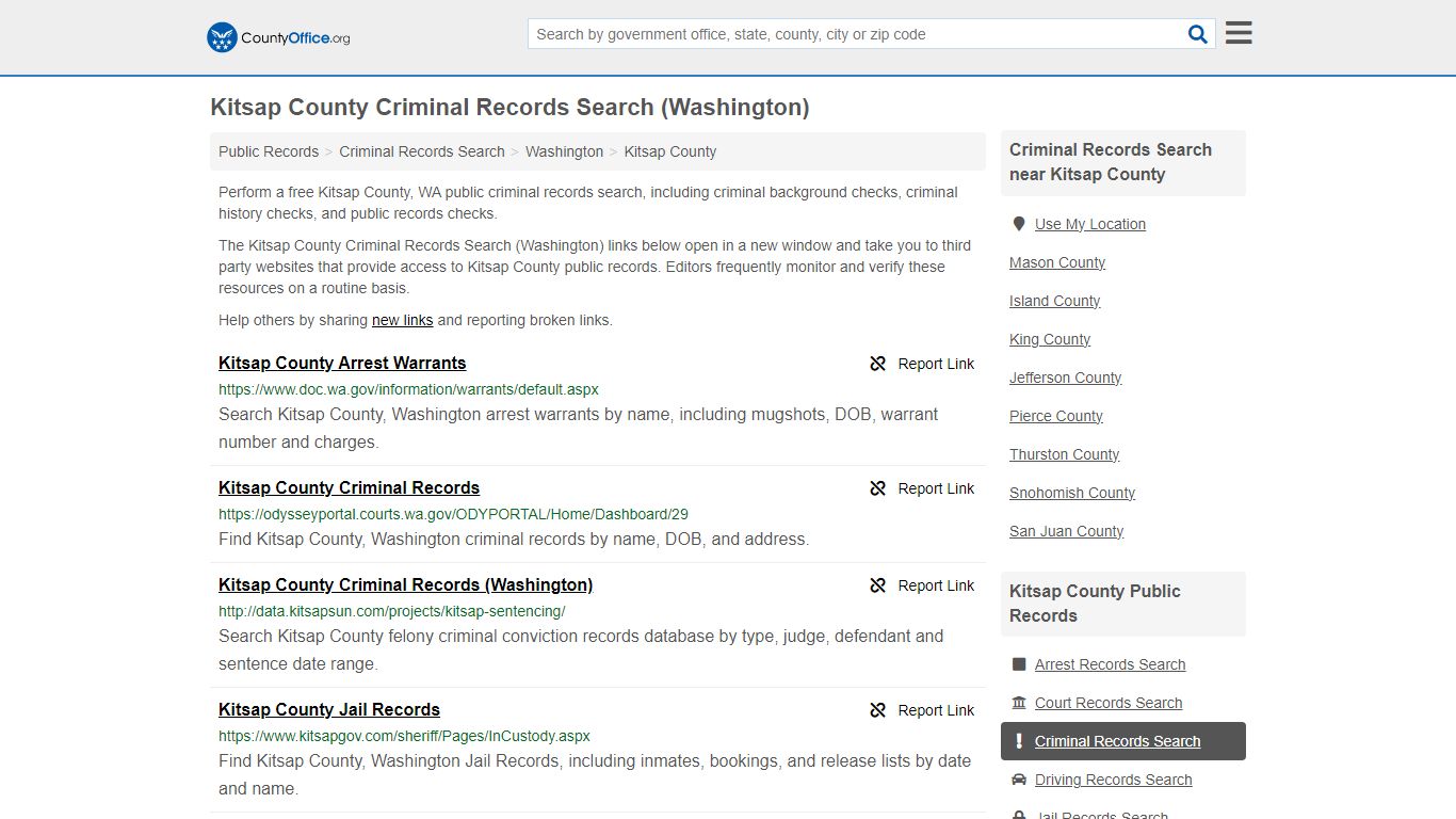 Kitsap County Criminal Records Search (Washington)